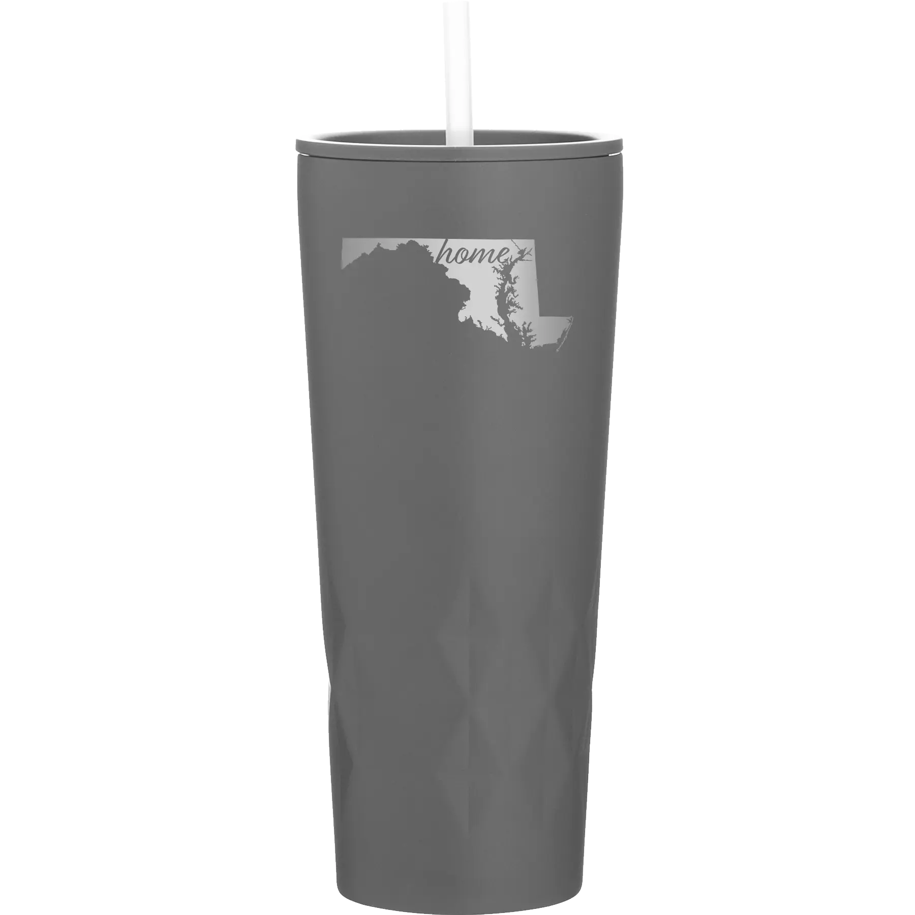 Laser etched slate 20 oz vacuum insulated tumbler with 'Maryland Home' design