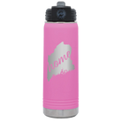 Laser etched light purple 20 oz vacuum insulated water bottle with 'Maine Home' design