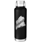 Laser etched black 24 oz vacuum insulated water bottle with 'Maine Home' design