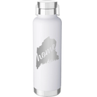 Laser etched white 24 oz vacuum insulated water bottle with 'Maine Home' design