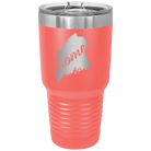 Laser etched coral 30 oz vacuum insulated tumbler with 'Maine Home' design
