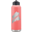 Laser etched coral 32 oz vacuum insulated water bottle with 'Maine Home' design