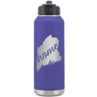 Laser etched purple 32 oz vacuum insulated water bottle with 'Maine Home' design