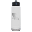 Laser etched white 20 oz vacuum insulated water bottle with 'Louisiana Home' design