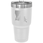 Laser etched white 30 oz vacuum insulated tumbler with 'Louisiana Home' design