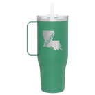 Laser etched forage 40 oz vacuum insulated tumbler mug with 'Louisiana Home' design