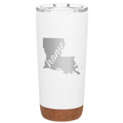 Laser etched white 20 oz vacuum insulated tumbler with 'Louisiana Home' design