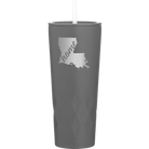 Laser etched slate 20 oz vacuum insulated tumbler with 'Louisiana Home' design