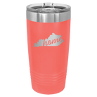 Laser etched coral 20 oz vacuum insulated tumbler with 'Kentucky Home' design