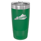 Laser etched green 20 oz vacuum insulated tumbler with 'Kentucky Home' design
