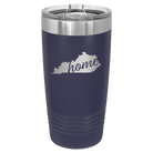 Laser etched navy 20 oz vacuum insulated tumbler with 'Kentucky Home' design