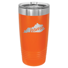 Laser etched orange 20 oz vacuum insulated tumbler with 'Kentucky Home' design
