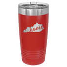 Laser etched red 20 oz vacuum insulated tumbler with 'Kentucky Home' design