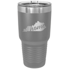 Laser etched dark gray 30 oz vacuum insulated tumbler with 'Kentucky Home' design