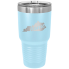 Laser etched light blue 30 oz vacuum insulated tumbler with 'Kentucky Home' design