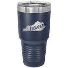 Laser etched navy 30 oz vacuum insulated tumbler with 'Kentucky Home' design