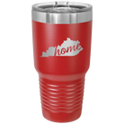 Laser etched red 30 oz vacuum insulated tumbler with 'Kentucky Home' design