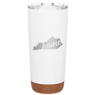 Laser etched white 20 oz vacuum insulated tumbler with 'Kentucky Home' design