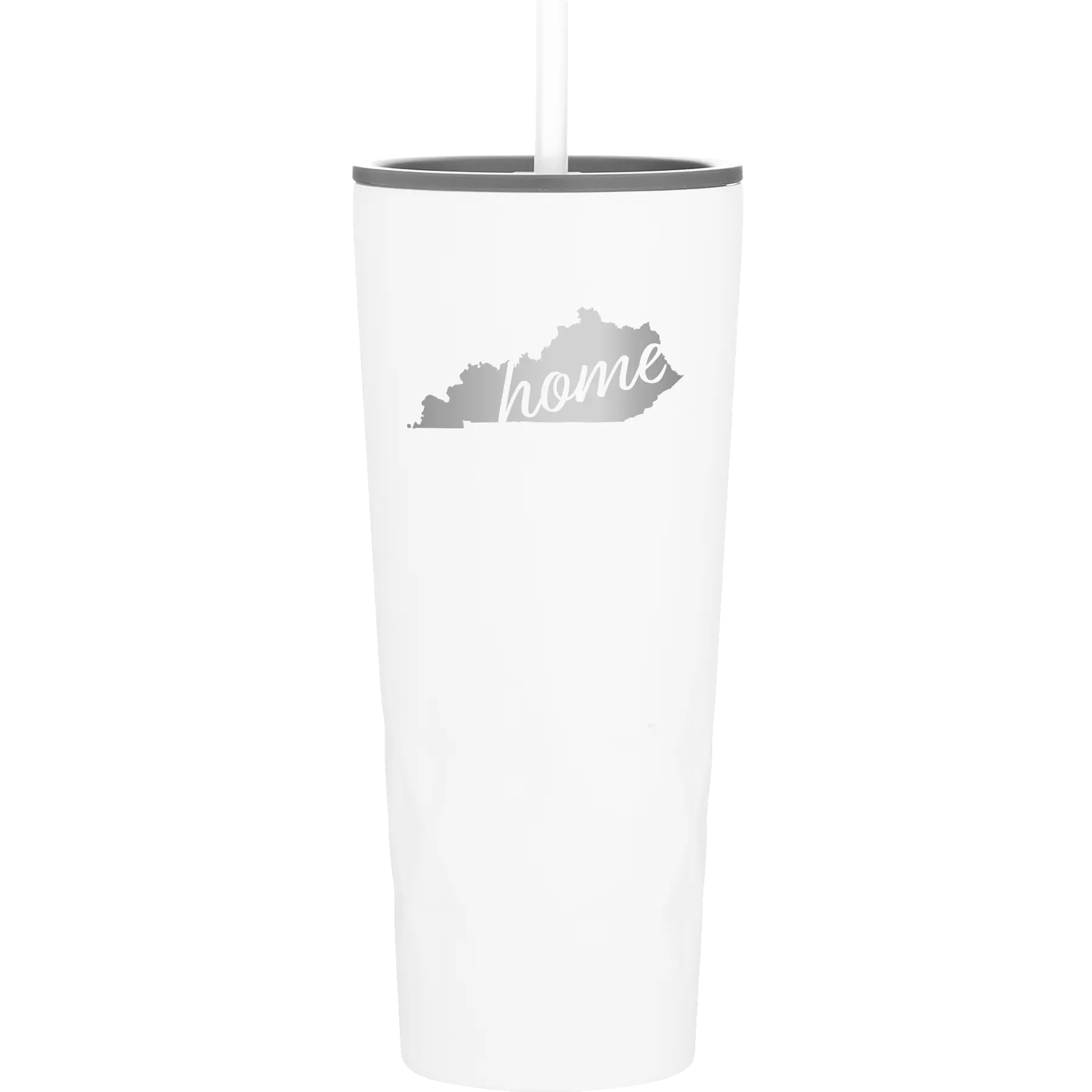 Laser etched white 20 oz vacuum insulated tumbler with 'Kentucky Home' design