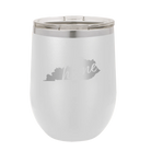 Laser etched white 12 oz vacuum insulated wine cup with 'Kentucky Home' design