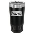 Laser etched black 20 oz vacuum insulated tumbler with 'Kansas Home' design