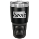 Laser etched black 30 oz vacuum insulated tumbler with 'Kansas Home' design