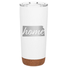 Laser etched white 20 oz vacuum insulated tumbler with 'Kansas Home' design