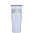 Laser etched landfall 20 oz vacuum insulated tumbler with 'Kansas Home' design