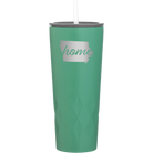 Laser etched forage 20 oz vacuum insulated tumbler with 'Iowa Home' design
