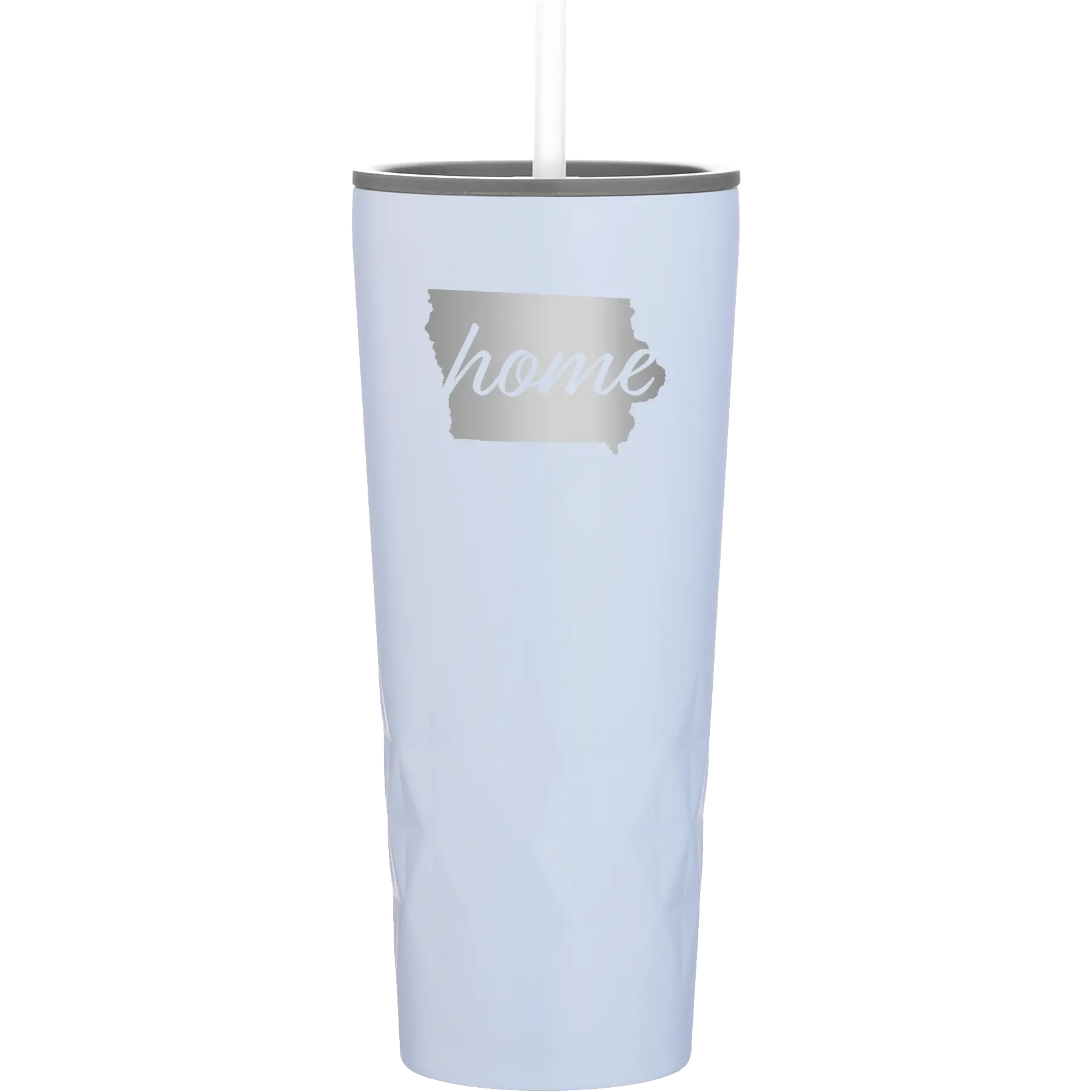 Laser etched landfall 20 oz vacuum insulated tumbler with 'Iowa Home' design