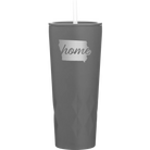 Laser etched slate 20 oz vacuum insulated tumbler with 'Iowa Home' design