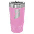 Laser etched light purple 20 oz vacuum insulated tumbler with 'Indiana Home' design