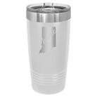 Laser etched white 20 oz vacuum insulated tumbler with 'Indiana Home' design