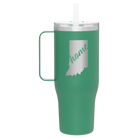 Laser etched forage 40 oz vacuum insulated tumbler mug with 'Indiana Home' design