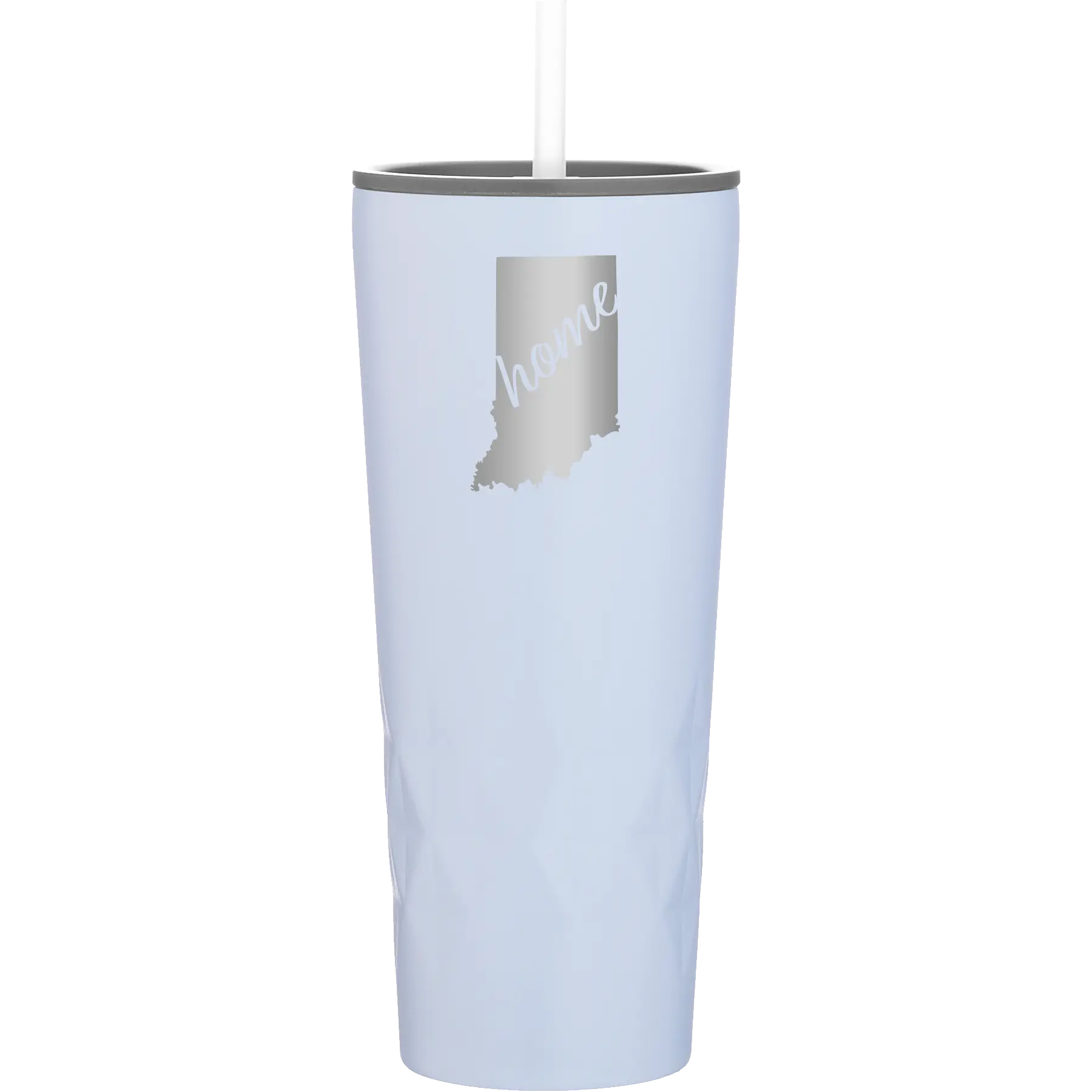 Laser etched landfall 20 oz vacuum insulated tumbler with 'Indiana Home' design