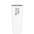 Laser etched white 20 oz vacuum insulated tumbler with 'Indiana Home' design