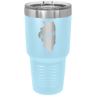 Laser etched light blue 30 oz vacuum insulated tumbler with 'Illinois Home' design