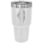 Laser etched white 30 oz vacuum insulated tumbler with 'Illinois Home' design