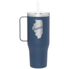 Laser etched constellation 40 oz vacuum insulated tumbler mug with 'Illinois Home' design