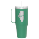 Laser etched forage 40 oz vacuum insulated tumbler mug with 'Illinois Home' design