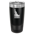 Laser etched black 20 oz vacuum insulated tumbler with 'Idaho Home' design