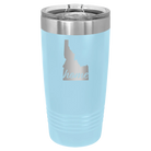 Laser etched light blue 20 oz vacuum insulated tumbler with 'Idaho Home' design