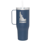 Laser etched constellation 40 oz vacuum insulated tumbler mug with 'Idaho Home' design