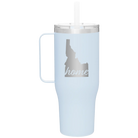 Laser etched landfall 40 oz vacuum insulated tumbler mug with 'Idaho Home' design