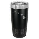 Laser etched black 20 oz vacuum insulated tumbler with 'Hawaii Home' design