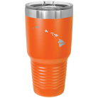 Laser etched orange 30 oz vacuum insulated tumbler with 'Hawaii Home' design