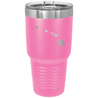 Laser etched pink 30 oz vacuum insulated tumbler with 'Hawaii Home' design