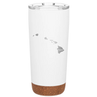 Laser etched white 20 oz vacuum insulated tumbler with 'Hawaii Home' design
