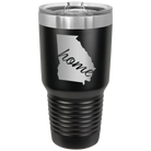 Laser etched black 30 oz vacuum insulated tumbler with 'Georgia Home' design