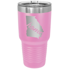 Laser etched light purple 30 oz vacuum insulated tumbler with 'Georgia Home' design